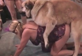 Owner and dog in the awesome oral animality
