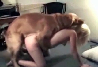 Zoophilic whore and her really trained beast