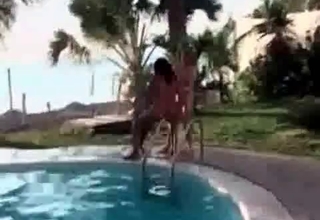Pool is a good place for zoophilia sex
