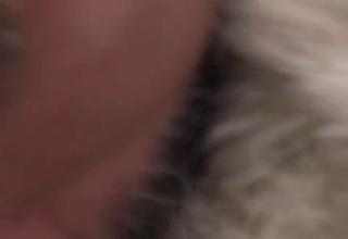 Moustache man eating his dog's pussy