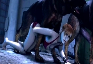 3D bestiality with a redhead and a dog