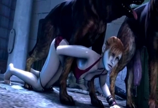 3D bestiality with a redhead and a dog