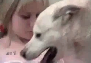 Blond-haired babe loves bestiality