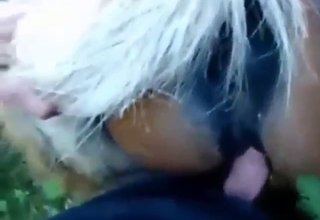 POV brown horse fuck video with a cute animal
