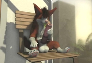 Animal is going to lick its own penis in furry vid