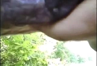 Dude finds a helpless horse cock and jacks it off