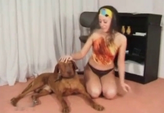 Dog fucks a married zoophile